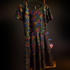 New Lularoe sz L rainbow sequin dress